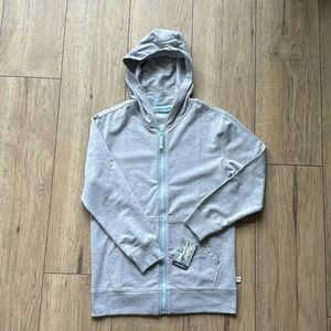 NWT Tommy Bahama Kids Full Zip Gray and Blue Hooded Sweatshirt Large